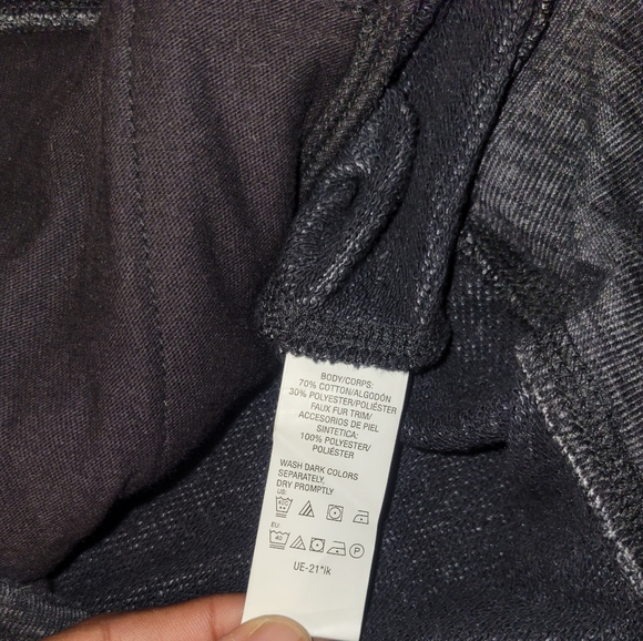 Gray Faux Fur lined Hoodie - Picture 5 of 6